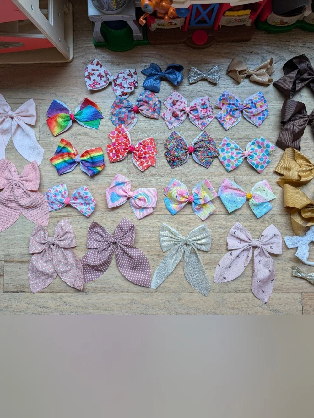 Assorted Girls' Hair Bows - Pink, Rainbow, Gold, Unicorn, Disney